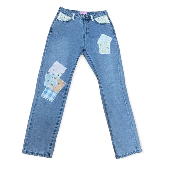 Dollskill x Holly Hobbie Dose of Happy Patachwork Denim Jeans - Picture 1 of 3